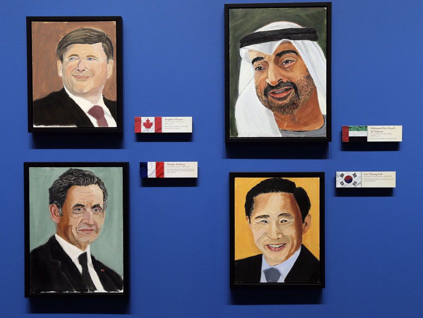 بالصور: بوش الابن يصبح رساما ويرسم حاكم أبوظبي وخادم الحرمين 8