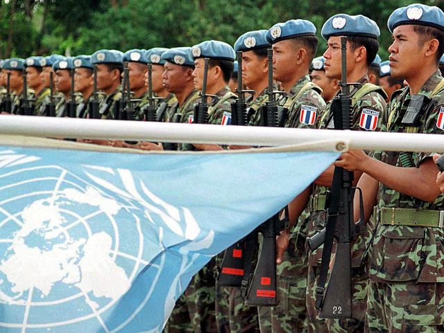 La force internationale de l'ONU, au Timor, le 23 juillet 2002.