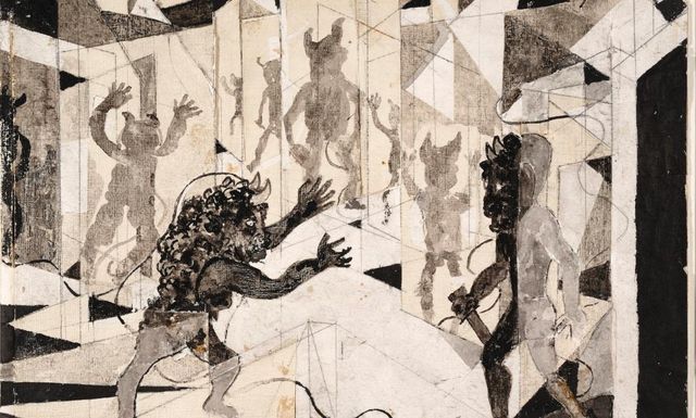 Eine von Dürrenmatts Minotaurus-Zeichnungen: Er identifizerte sich mit dem Mischwesen aus halb Stier, halb Mensch. (Minotaurus. Eine Ballade VII, 1984 – 85).