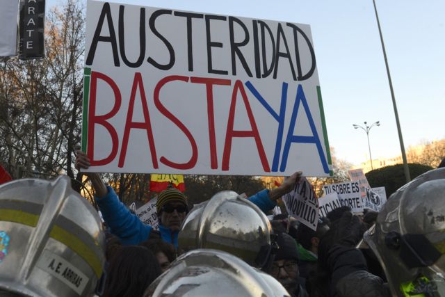 Manifestation en Espagne demandant la fin de l'austérité.