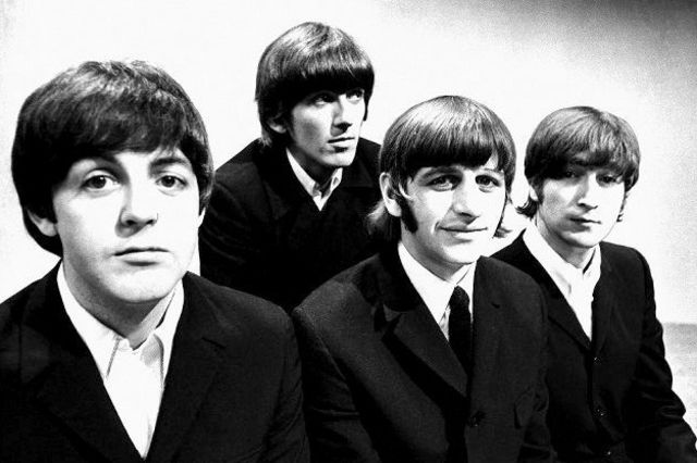Paul, George, Ringo et John à Londres, en 1966. 